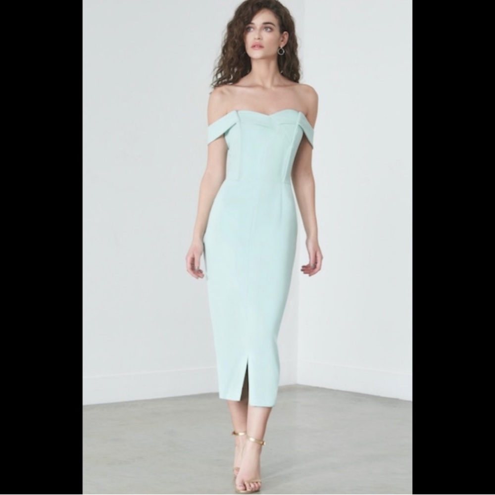 Lavish Alice Mint Bardot Dress - Mint - Size UK 12 / US 8 - NWT